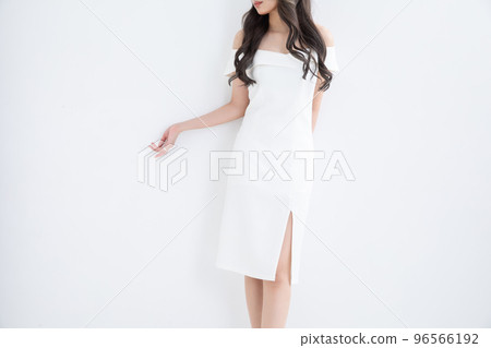 A woman's chest sexy in a tight dress 96566192