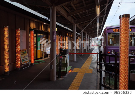 Scenery of Arashiyama station platform_Randen_Kyoto Scenery of Arashiyama station platform_Randen_Kyoto 96566323