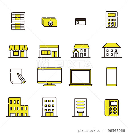 房子、電腦、建築、公司圖示集 96567966