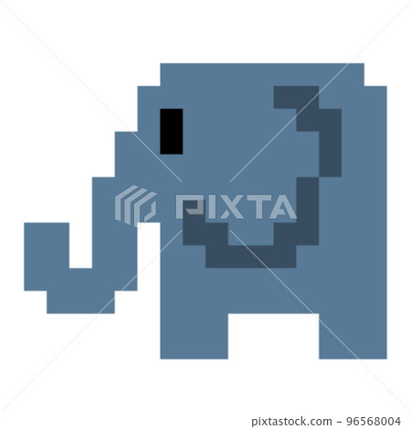 Elephant pixel art icon 96568004