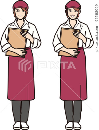 Fast food female shop assistant 96568099