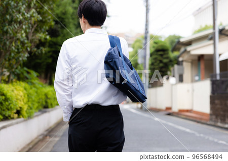 high school boy going to school high school boy going to school 96568494