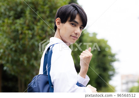 high school boy going to school high school boy going to school 96568512