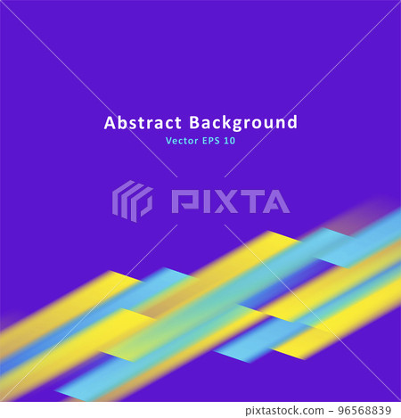 Abstract background of blurred colorful stripes on purple backdrop 96568839