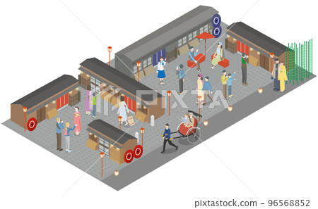 Diverse people enjoying Kyoto cityscape and sightseeing in Japan 96568852