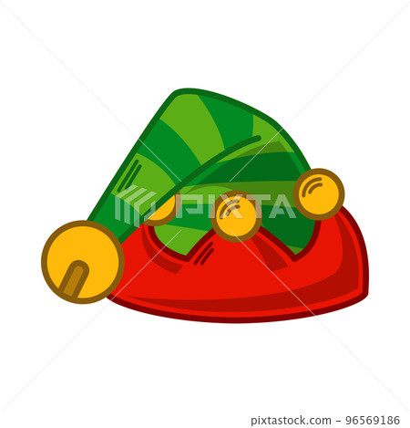 Cartoon green Elf hat illustration. EPS 10 vector 96569186