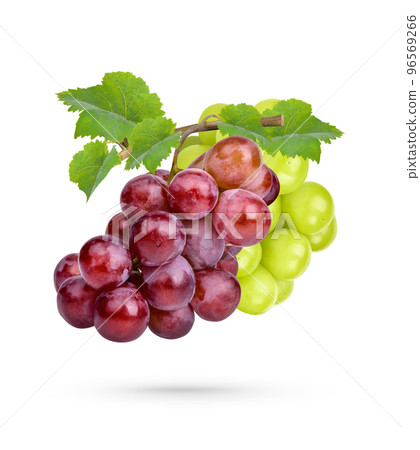 Fresh grape with leaves isolated on white background 96569266
