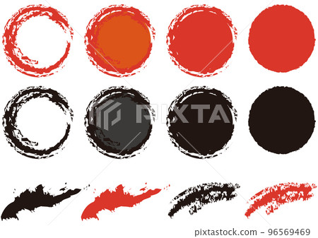 拉絲圓形框架和款待套裝紅色和黑色 拉絲圓形框架和款待套裝紅色和黑色 96569469