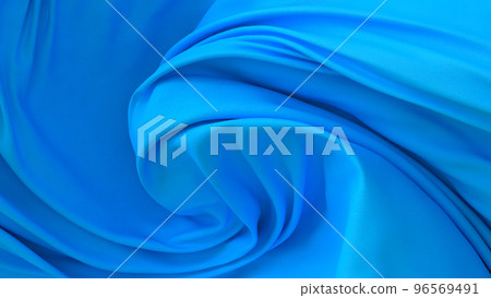 Blue colored cloth piece of fabric background Blue colored cloth piece of fabric background 96569491