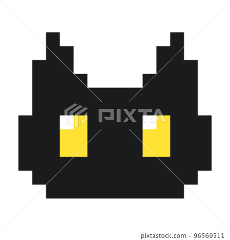 Black cat pixel art icon 96569511