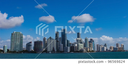 Downtown Miami cityscape view with condos and office buildings. 96569824
