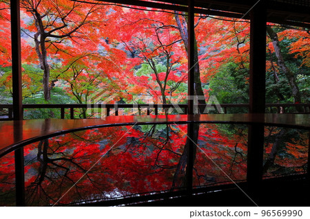 [Kyoto Prefecture] Autumn leaves seen from Yasunari Kawabata's room at Arashiyama Yusaitei 96569990