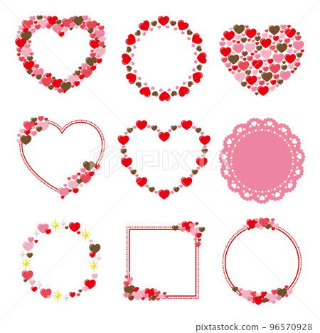 可愛的紅色心形框套裝無線 96570928