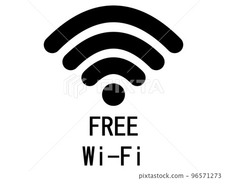 黑色FREE Wi-Fi插畫素材 黑色FREE Wi-Fi插畫素材 96571273