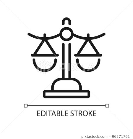 Simple libra scale weight line icon symbol Vector Image