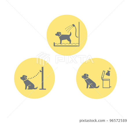 Pet manner icon set Pet manner icon set 96572589