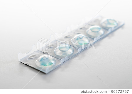 Package of contact lenses for the eyes on a white background 96572767