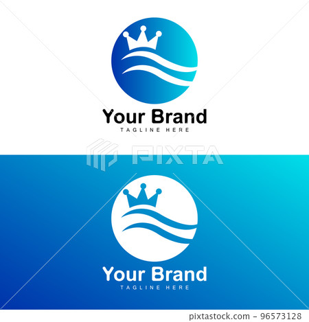 Ocean Wave Logo, Water Wave Design, Brand Design Vector 96573128