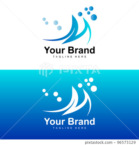 Ocean Wave Logo, Water Wave Design, Brand Design Vector 96573129