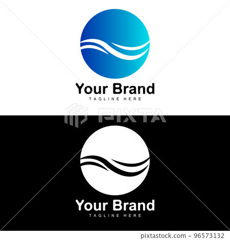 Ocean Wave Logo, Water Wave Design, Brand Design Vector 96573132