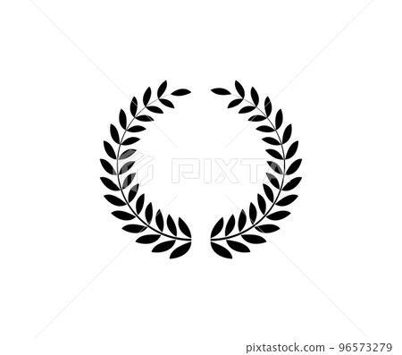 Laurel circle wreath. Branch greek olive oak wheat leaves Laurel circle wreath. Branch greek olive oak wheat leaves 96573279