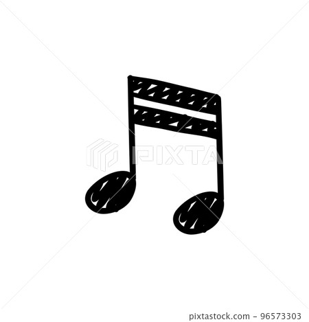 Hand drawn music notes. Doodle hand drawn sound notation. Vector illustration 96573303