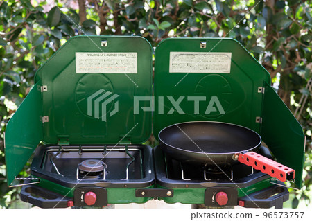 Camp kitchen utensils image of an outdoor kitchen 96573757