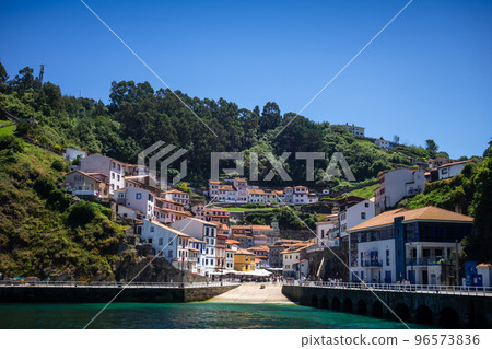 Cudillero harbor and village in Asturias, Spain 96573836