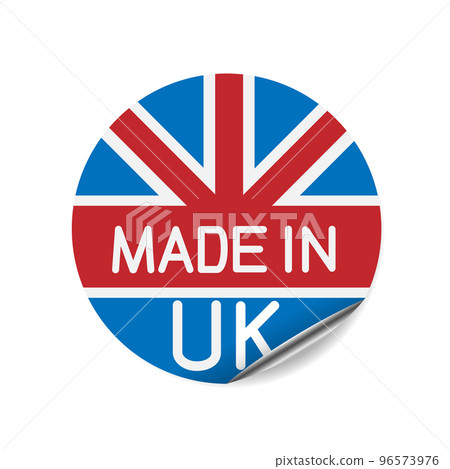 made in UK round sign sticker tag label 96573976