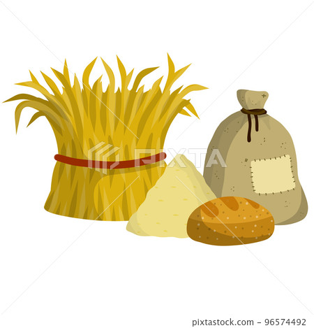 Sheaf of hay. Stack of wheat ears. Sheaf of hay. Stack of wheat ears. 96574492
