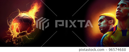 Football player with ball 96574688