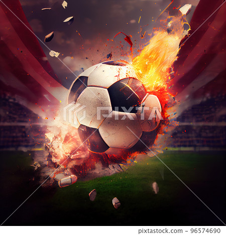 Football socer ball on field 96574690