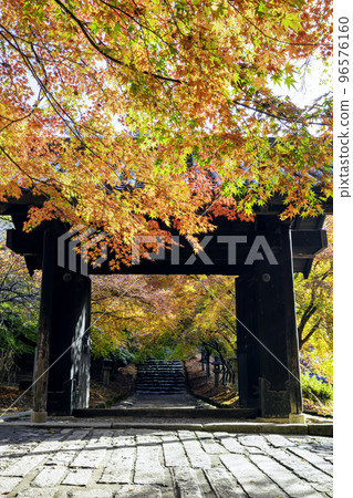 Akizuki Castle Ruins with Beautiful Autumn Leaves (Asakura City, Fukuoka Prefecture) 96576160