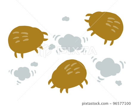 Set of cute ticks and dust / hand-drawn illustration material 96577100