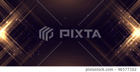 Abstract luxury golden glitter effect glowing on dark purple background with lighting effect sparkle. Abstract luxury golden glitter effect glowing on dark purple background with lighting effect sparkle. 96577102