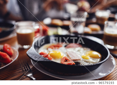 Top view of a breakfast table Top view of a breakfast table 96579193
