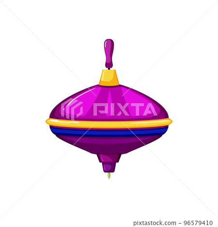 colorful spinning top toy cartoon vector illustration 96579410