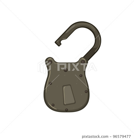 metal padlock vintage cartoon vector illustration 96579477