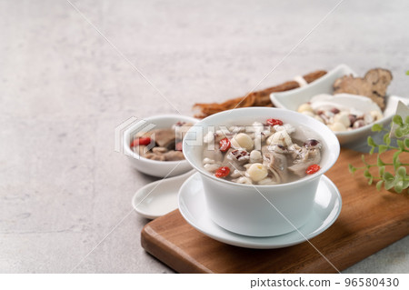 Four Tonics Soup. Delicious traditional Chinese herb flavor food. 96580430