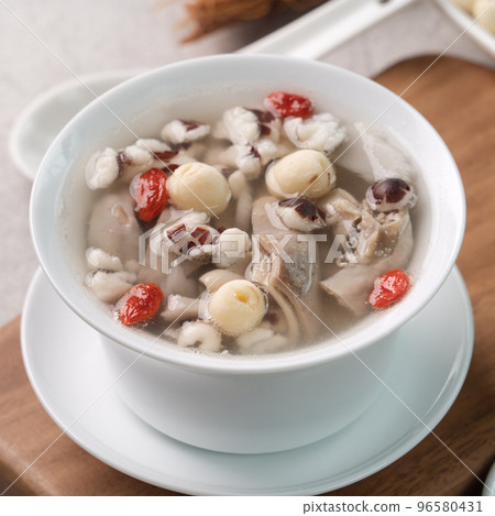 Four Tonics Soup. Delicious traditional Chinese herb flavor food. 96580431