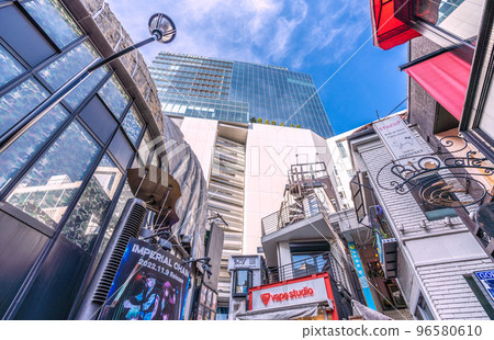 Tokyo cityscape in Japan View of Shibuya Parco from a popular slope near Shibuya Station 96580610