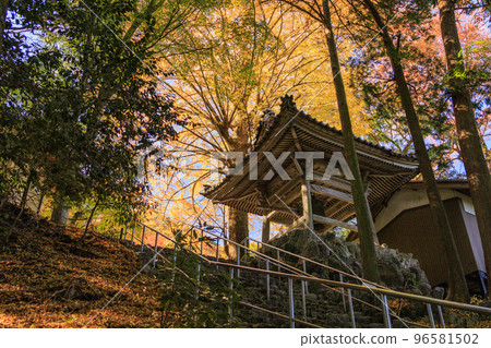 Mt. Narutani Shoho-ji Temple with autumn foliage in full bloom 96581502