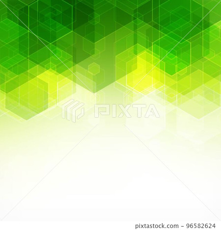 Yellow green hexagon background. Geometric design. Presentation template 96582624