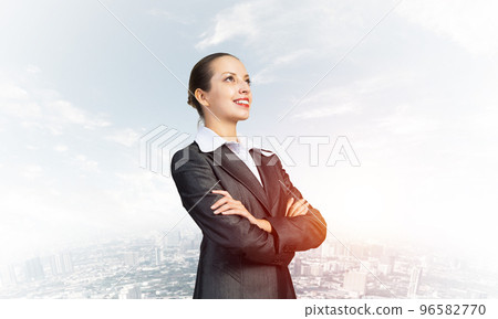 Portrait of a young successful attractive business woman. Portrait of a young successful attractive business woman. 96582770