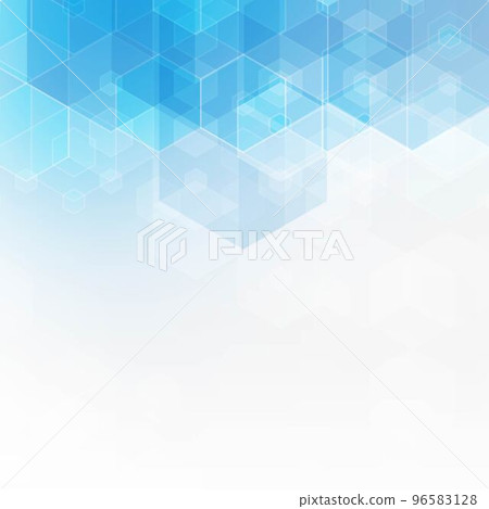Abstract blue hexagons. Background for presentation. 96583128