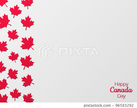 Canada day celebration background in paper cut style. Happy Canada Day text. 96583292