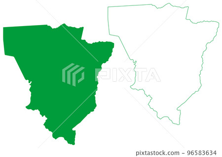 Santana do Acarau municipality (Ceara state, Municipalities of Brazil, Federative Republic of Brazil) map vector illustration, scribble sketch Santana do Acarau map 96583634