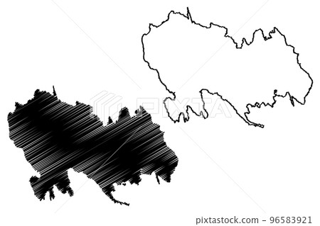 Vormsi island (Republic of Estonia, West Estonian archipelago) map vector illustration, scribble sketch Ormso map 96583921