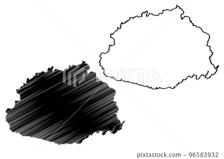 Viti Levu island (Melanesia, Republic of Fiji) map vector illustration, scribble sketch Viti Levu map 96583932