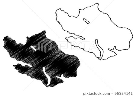 Vagar island (Kingdom of Denmark, Faroe Islands) map vector illustration, scribble sketch Vago map Vagar island (Kingdom of Denmark, Faroe Islands) map vector illustration, scribble sketch Vago map 96584141